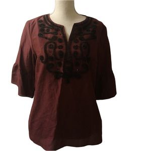 RSVP by Talbots Women ‘s Burgundy Silk Blend Top